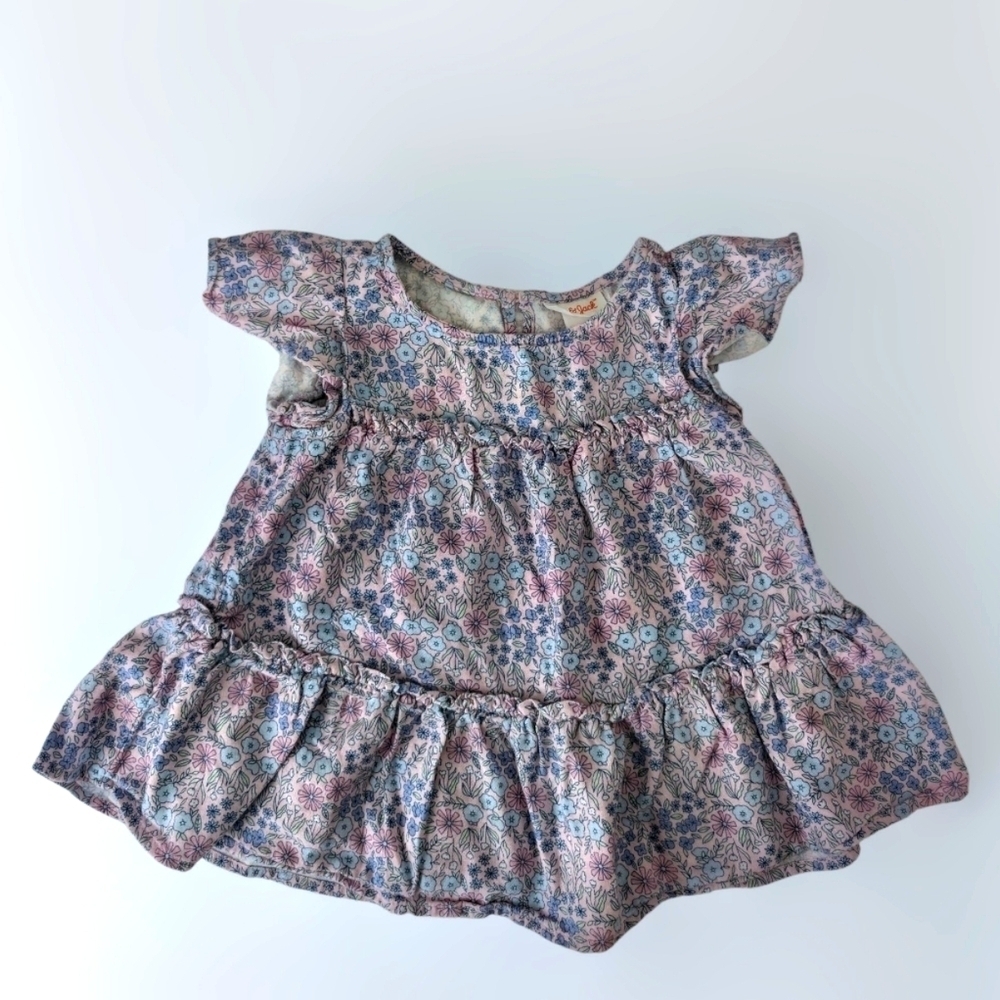 Cat & Jack Girls Floral Pink And Purple Top Cotton Size 4-5T